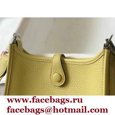 Hermes Mini Evelyne Bag Light Yellow with Silver Hardware