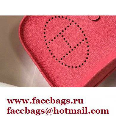 Hermes Mini Evelyne Bag Rouge Pink with Gold Hardware Half Handmade