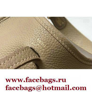 Hermes Mini Evelyne Bag Trench Grey with Gold Hardware Half Handmade
