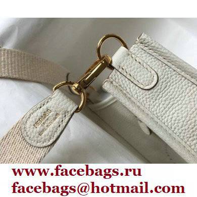 Hermes Mini Evelyne Bag White with Gold Hardware Half Handmade - Click Image to Close