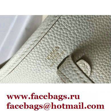 Hermes Mini Evelyne Bag White with Gold Hardware Half Handmade