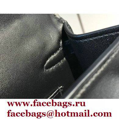 Hermes Mini Kelly 22 Pochette Bag Black in Swift Leather with Silver Hardware