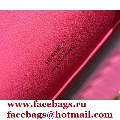Hermes Mini Kelly 22 Pochette Bag Rouge Pink in Swift Leather with Gold Hardware