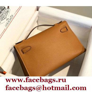 Hermes Mini Kelly 22 Pochette Bag Sesame in Swift Leather with Silver Hardware
