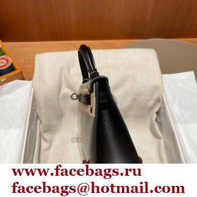 Hermes Mini Kelly II Handbag in original box leather black handmade