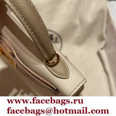 Hermes Mini Kelly II Handbag in original epsom leather craie/gray - Click Image to Close