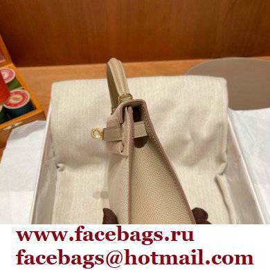 Hermes Mini Kelly II Handbag in original epsom leather craie/gray