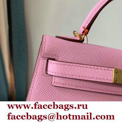 Hermes Mini Kelly II Handbag original epsom leather mauve