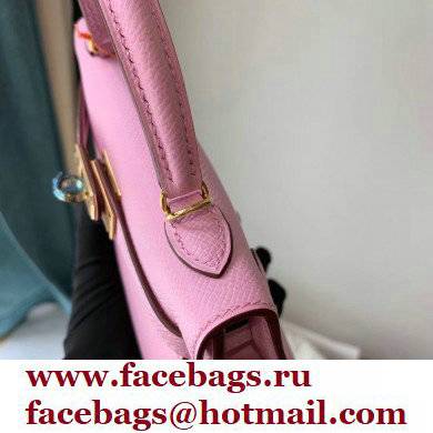 Hermes Mini Kelly II Handbag original epsom leather mauve - Click Image to Close
