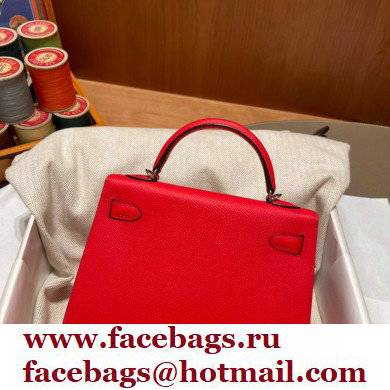 Hermes Mini Kelly II Handbag rouge de coeur original epsom leather