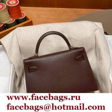 Hermes Mini Kelly II Handbag rouge sellier original epsom leather