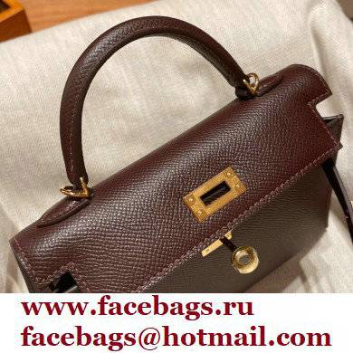 Hermes Mini Kelly II Handbag rouge sellier original epsom leather