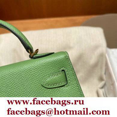 Hermes Mini Kelly II Handbag vert criquet original epsom leather