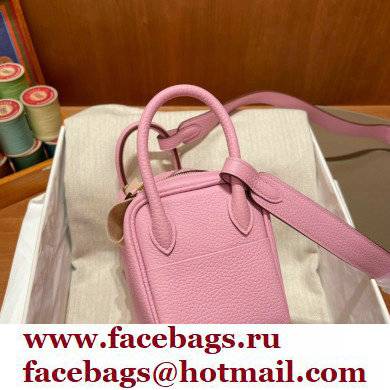 Hermes Mini Lindy 19cm Bag in original togo leather mauve