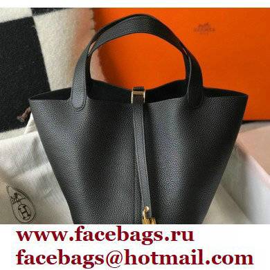 Hermes Picotin Lock 18/22 Bag Black with Gold Hardware