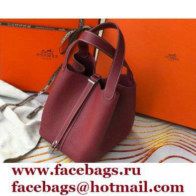 Hermes Picotin Lock 18/22 Bag Bordeaux with Silver Hardware