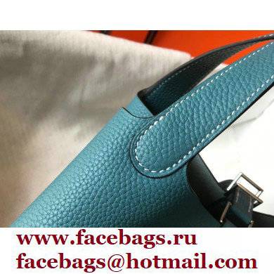 Hermes Picotin Lock 18/22 Bag Denim Blue with Silver Hardware