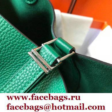 Hermes Picotin Lock 18/22 Bag Emerald Green with Silver Hardware