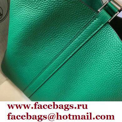 Hermes Picotin Lock 18/22 Bag Emerald Green with Silver Hardware