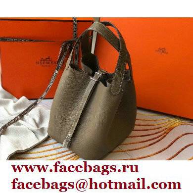 Hermes Picotin Lock 18/22 Bag Etoupe with Silver Hardware