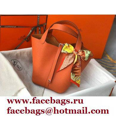 Hermes Picotin Lock 18/22 Bag Orange with Silver Hardware