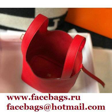 Hermes Picotin Lock 18/22 Bag Red with Gold Hardware