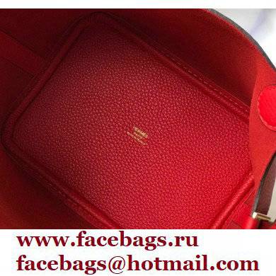 Hermes Picotin Lock 18/22 Bag Red with Gold Hardware
