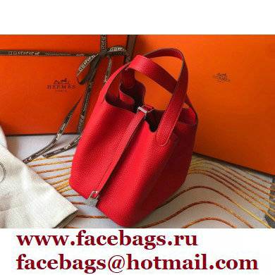 Hermes Picotin Lock 18/22 Bag Red with Silver Hardware