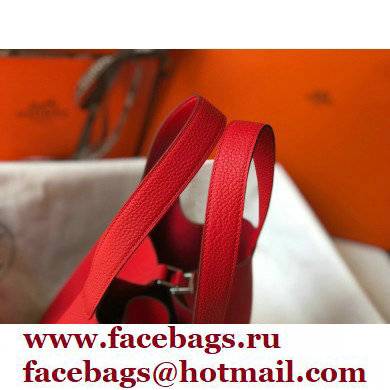 Hermes Picotin Lock 18/22 Bag Red with Silver Hardware