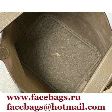 Hermes Picotin Lock 18/22 Bag Tourterelle Grey with Gold Hardware