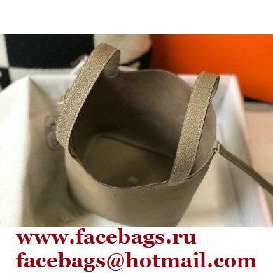Hermes Picotin Lock 18/22 Bag Tourterelle Grey with Gold Hardware