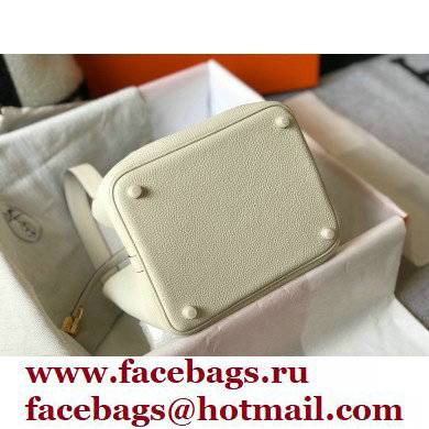 Hermes Picotin Lock 18/22 Bag White with Gold Hardware