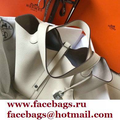 Hermes Picotin Lock 18/22 Bag White with Silver Hardware