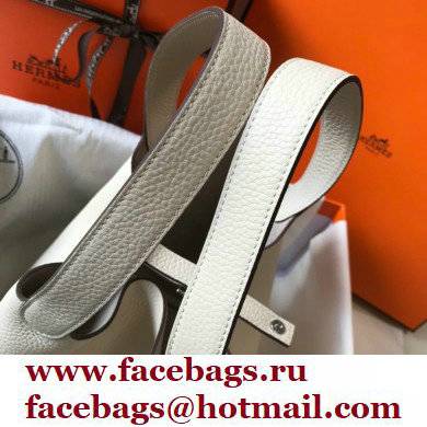Hermes Picotin Lock 18/22 Bag White with Silver Hardware
