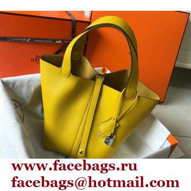 Hermes Picotin Lock 18/22 Bag Yellow with Silver Hardware