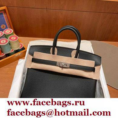 Hermes bicolor Birkin 25cm Bag black/red in Original Togo Leather