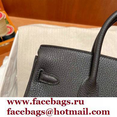 Hermes bicolor Birkin 25cm Bag black/red in Original Togo Leather