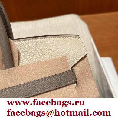 Hermes bicolor Birkin 25cm Bag craie/etoupe in Original Togo Leather - Click Image to Close