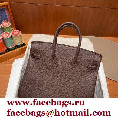 Hermes bicolor Birkin 25cm Bag rouge sellier/yellow in Original Togo Leather