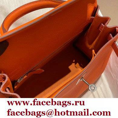 Hermes kelly 25 bag in togo leather orange handmade - Click Image to Close