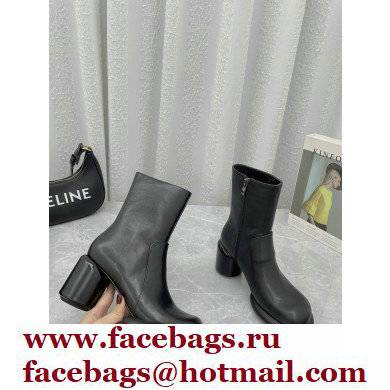 Jil Sander Heel 8cm Platform 2.5cm Leather Boots Black 2021