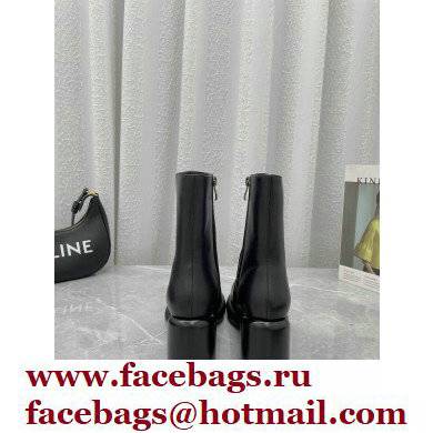 Jil Sander Heel 8cm Platform 2.5cm Leather Boots Black 2021