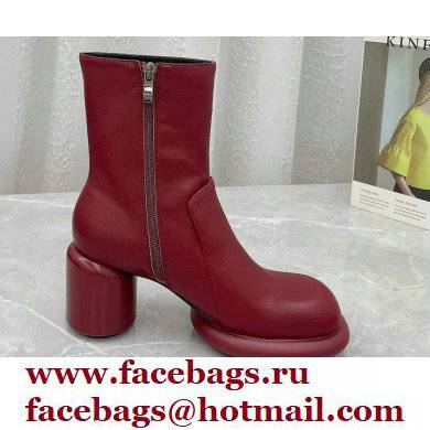Jil Sander Heel 8cm Platform 2.5cm Leather Boots Burgundy 2021