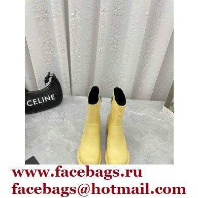 Jil Sander Heel 8cm Platform 2.5cm Leather Boots Light Yellow 2021