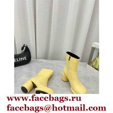 Jil Sander Heel 8cm Platform 2.5cm Leather Boots Light Yellow 2021 - Click Image to Close