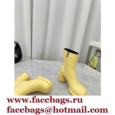 Jil Sander Heel 8cm Platform 2.5cm Leather Boots Light Yellow 2021