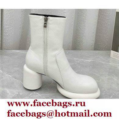 Jil Sander Heel 8cm Platform 2.5cm Leather Boots White 2021