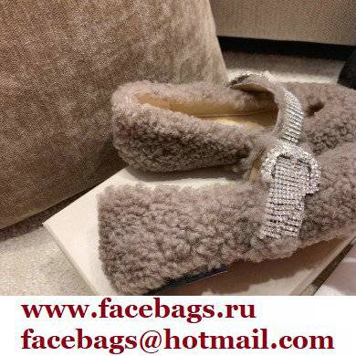 Jimmy Choo KRISTA Faux Fur Flats with Crystal-Embellished Strap 02 2021 - Click Image to Close