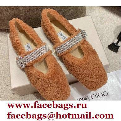 Jimmy Choo KRISTA Faux Fur Flats with Crystal-Embellished Strap 03 2021 - Click Image to Close