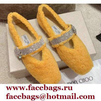 Jimmy Choo KRISTA Faux Fur Flats with Crystal-Embellished Strap 04 2021 - Click Image to Close